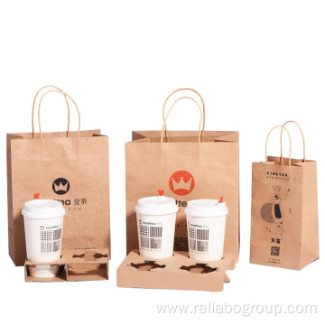 Customized fashion shopping bag brown kraft paper bags